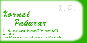 kornel pakurar business card